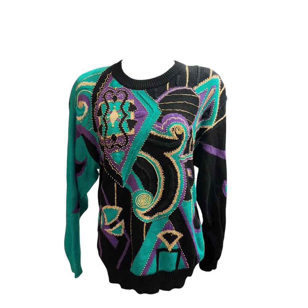1992 Pappagallo knit beaded sweater sz small